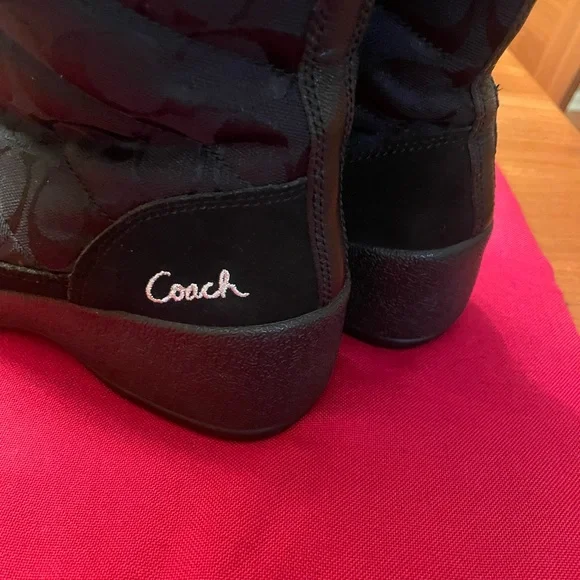 Coach Black Ankle Boots with Fur Trim - very warm and waterproof. - Picture 5 of 8